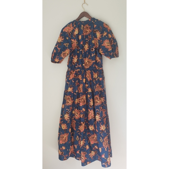 A.L.C. Tiered Paisley Floral Print Cotton Maxi Dress - Picture 7 of 15